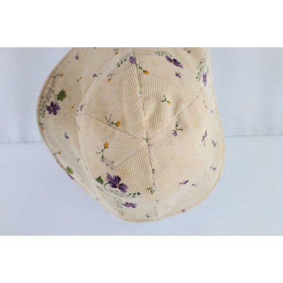Vintage 90s Streetwear Distressed Floral Flower Corduroy Bucket Sun Hat Womens main image 5